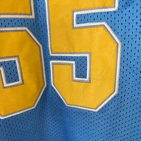 Football jersey, adult size large, light blue with yellow and white trim - Picture 4 of 8